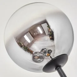 hofstein Gastor Lampadaire Bois foncé, Noir, 4 lumières