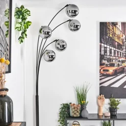 hofstein Gastor Lampadaire Chrome, 5 lumières