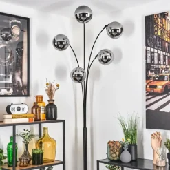 hofstein Gastor Lampadaire Chrome, 5 lumières