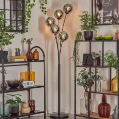 hofstein Gastor Lampadaire Chrome, Fumé, 5 lumières