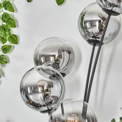 hofstein Gastor Lampadaire Chrome, Clair, Fumé, 5 lumières