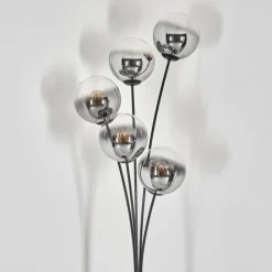 hofstein Gastor Lampadaire Chrome, Clair, Fumé, 5 lumières