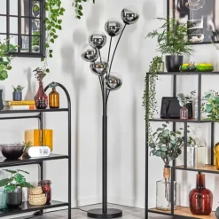 hofstein Gastor Lampadaire Chrome, Clair, Fumé, 6 lumières