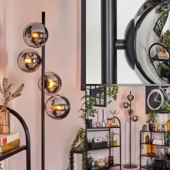 hofstein Gastor Lampadaire Chrome, Fumé, 4 lumières