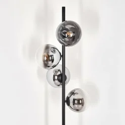 hofstein Gastor Lampadaire Chrome, Clair, Fumé, 4 lumières