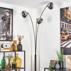 hofstein Gastor Lampadaire Noir, 3 lumières
