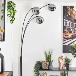 hofstein Gastor Lampadaire Noir, 3 lumières