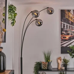 hofstein Gastor Lampadaire Noir, 3 lumières