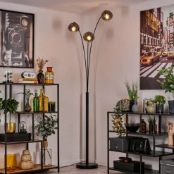 hofstein Gastor Lampadaire Noir, 3 lumières