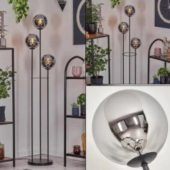 hofstein Gastor Lampadaire Noir, 3 lumières