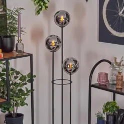 hofstein Gastor Lampadaire Noir, 3 lumières