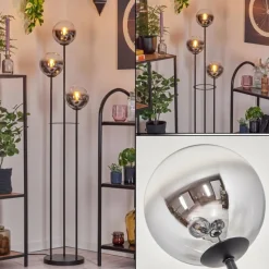 hofstein Gastor Lampadaire Noir, 3 lumières