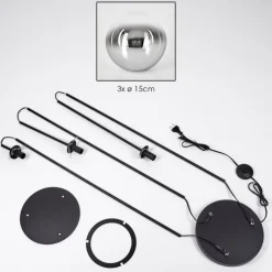 hofstein Gastor Lampadaire Noir, 3 lumières