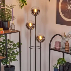 hofstein Gastor Lampadaire Noir, 3 lumières