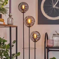 hofstein Gastor Lampadaire Noir, 3 lumières