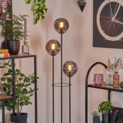 hofstein Gastor Lampadaire Noir, 3 lumières