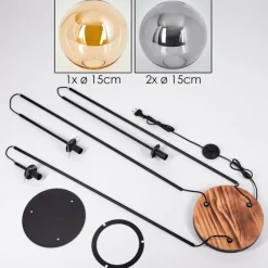 hofstein Gastor Lampadaire Noir, 3 lumières