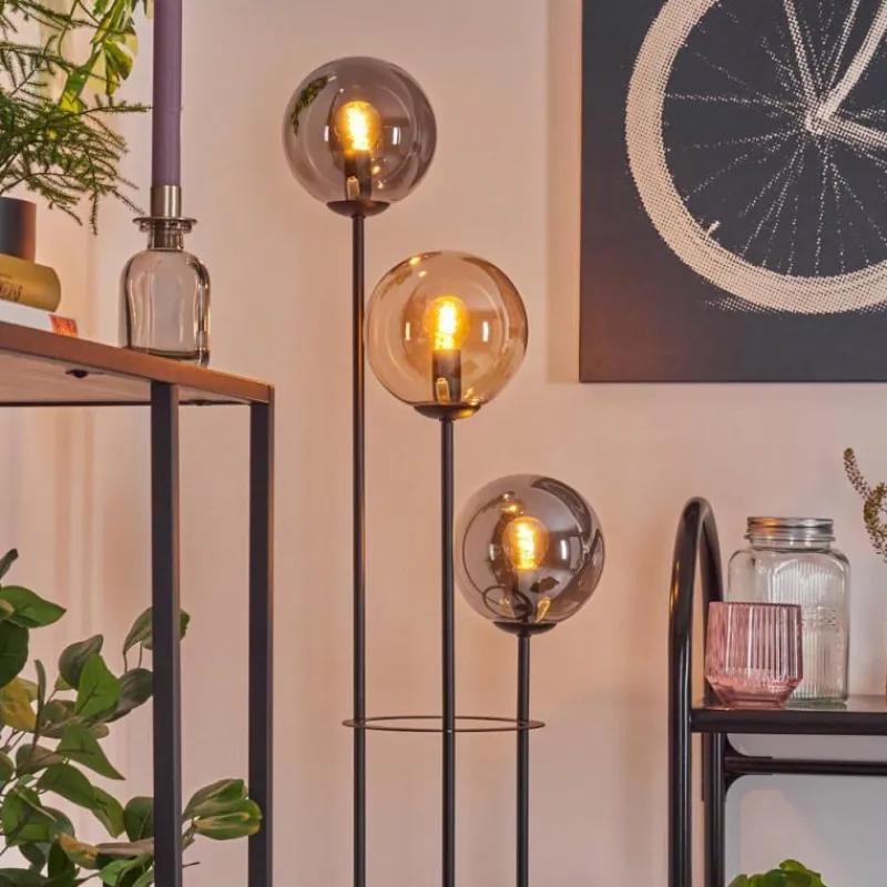 hofstein Gastor Lampadaire Noir, 3 lumières