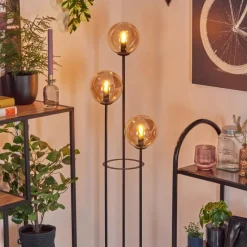 hofstein Gastor Lampadaire Noir, 3 lumières