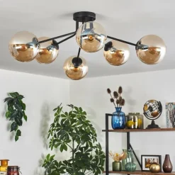 hofstein Gastor Plafonnier 74 cm Ambre, Clair, 6 lumières