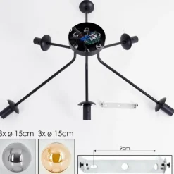 hofstein Gastor Plafonnier 74 cm Ambre, Fumé, 6 lumières