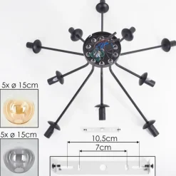 hofstein Gastor Plafonnier 83 cm Ambre, Clair, Fumé, 10 lumières