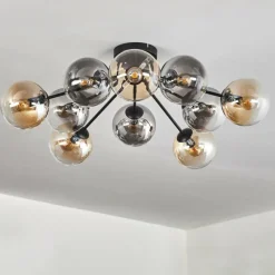 hofstein Gastor Plafonnier 83 cm Ambre, Clair, Fumé, 10 lumières