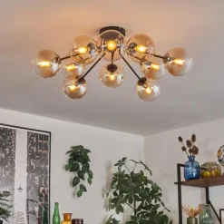hofstein Gastor Plafonnier 83 cm Ambre, Clair, 10 lumières
