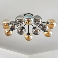 hofstein Gastor Plafonnier 91 cm Ambre, Fumé, 12 lumières