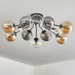 hofstein Gastor Plafonnier 91 cm Ambre, Clair, Fumé, 12 lumières