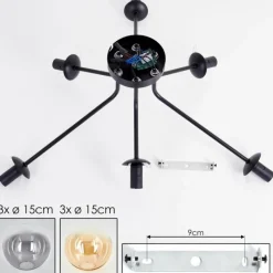 hofstein Gastor Plafonnier 74 cm Ambre, Clair, Fumé, 6 lumières