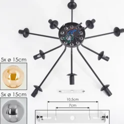 hofstein Gastor Plafonnier 83 cm Ambre, Fumé, 10 lumières