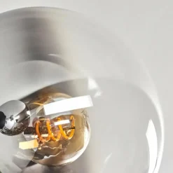 hofstein Gastor Plafonnier 74 cm Chrome, Clair, Fumé, 6 lumières