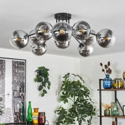 hofstein Gastor Plafonnier 83 cm Chrome, Clair, 10 lumières