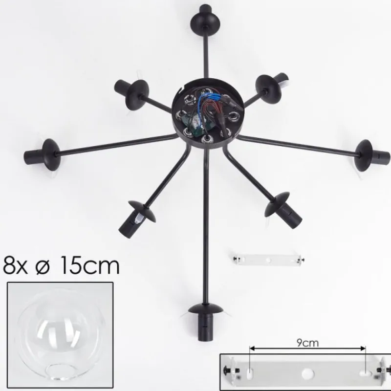 hofstein Gastor Plafonnier 87 cm Clair, 8 lumières