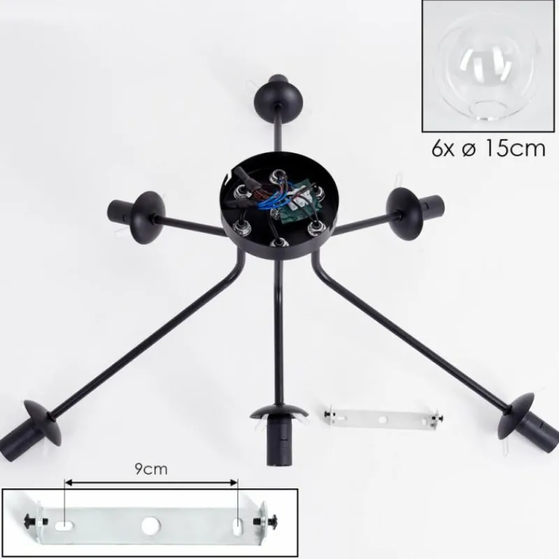 hofstein Gastor Plafonnier 74 cm Clair, 6 lumières