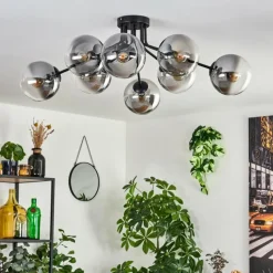 hofstein Gastor Plafonnier 87 cm Clair, Fumé, 8 lumières