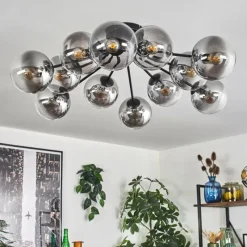 hofstein Gastor Plafonnier 91 cm Clair, Fumé, 12 lumières