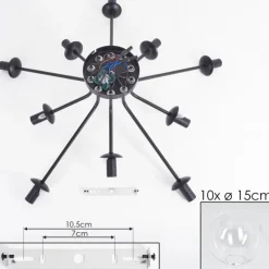 hofstein Gastor Plafonnier 83 cm Clair, 10 lumières