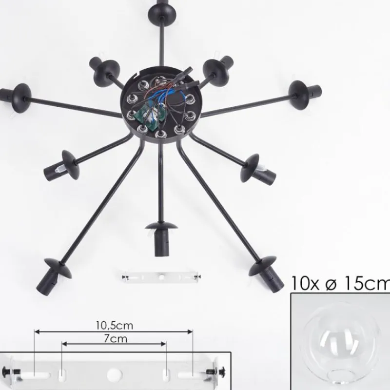 hofstein Gastor Plafonnier 83 cm Clair, 10 lumières
