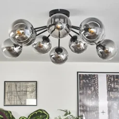 hofstein Gastor Plafonnier 83 cm Clair, Fumé, 10 lumières