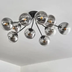 hofstein Gastor Plafonnier 83 cm Clair, Fumé, 10 lumières