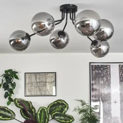 hofstein Gastor Plafonnier 74 cm Fumé, 6 lumières