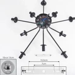 hofstein Gastor Plafonnier 83 cm Fumé, 10 lumières