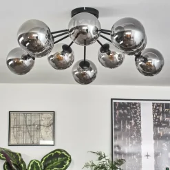hofstein Gastor Plafonnier 83 cm Fumé, 10 lumières