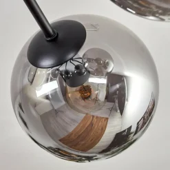 hofstein Gastor Plafonnier 87 cm Noir, 8 lumières