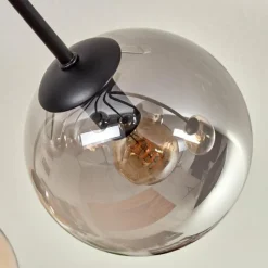 hofstein Gastor Plafonnier 87 cm Noir, 8 lumières