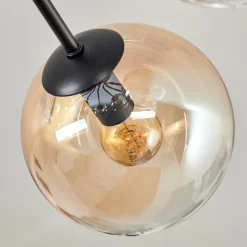 hofstein Gastor Plafonnier 87 cm Noir, 8 lumières