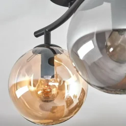hofstein Gastor Plafonnier, Boule lumineuse Ambre, Fumé, 2 lumières