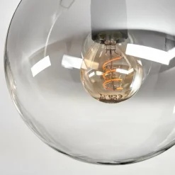 hofstein Gastor Plafonnier, Boule lumineuse Ambre, Clair, Fumé, 6 lumières